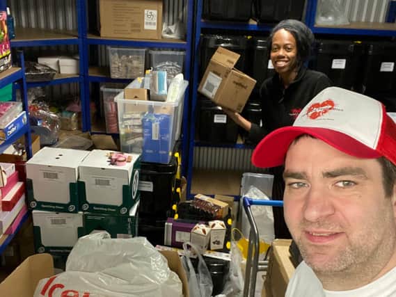 Lee and Lorraine still work full time jobs as well as putting together care packages over the weekends.