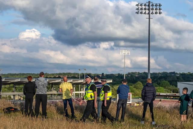 Police are in attendance. Photo: Kirsty Edmonds.