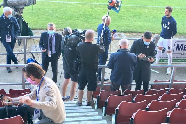 A socially distanced Sky Sports pre-match interview with Cobblers skipper Charlie Goode