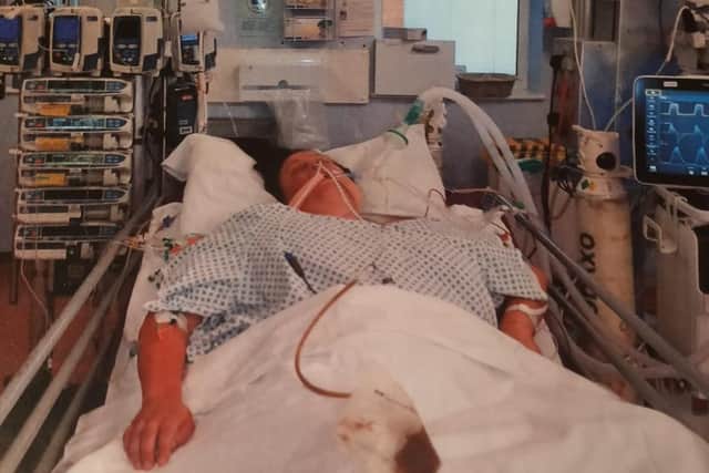 Lisa Holder in hospital after her cardiac arrest. Photo courtesy of the British Heart Foundation