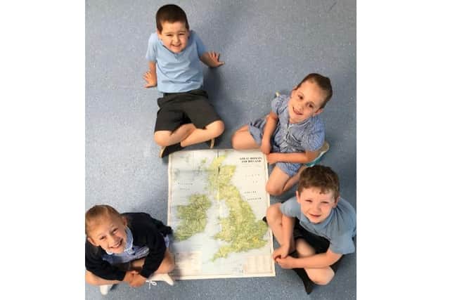 Hardingstone Academy Year 1 pupils (clockwise from bottom left) Olivia Hillier, Lewis Kindon, Isla Hope and Tom Farmer.