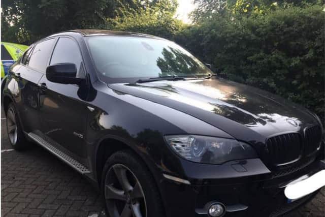 The 'cloned' BMW was stopped on the M1 in Northamptonshire this morning. Photo: Northamptonshire Police