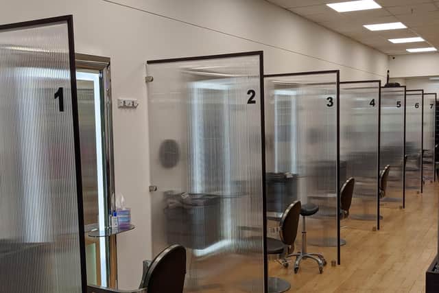 Pods have been created within the salon.