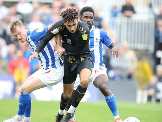 Kion Etete in action for the Cobblers at Hartlepool. Picture: Pete Norton.
