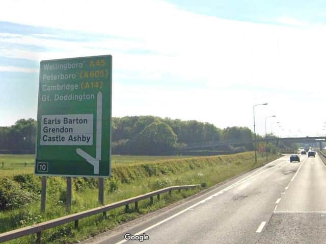 Sunday's crash happened between Billing and Earls Barton on the eastbound A45