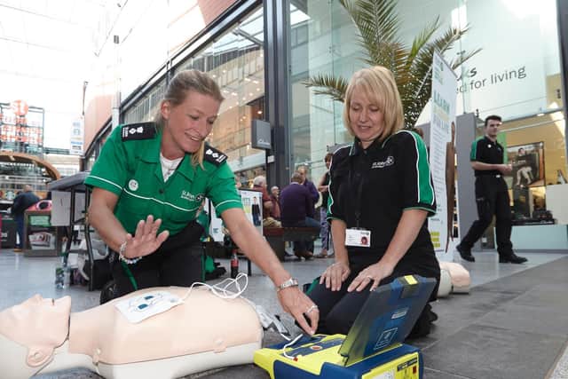 An AED training session given by St John Ambulance staff
