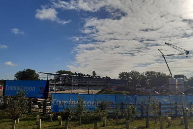 The new Aldi site just off the A43 near Overstone