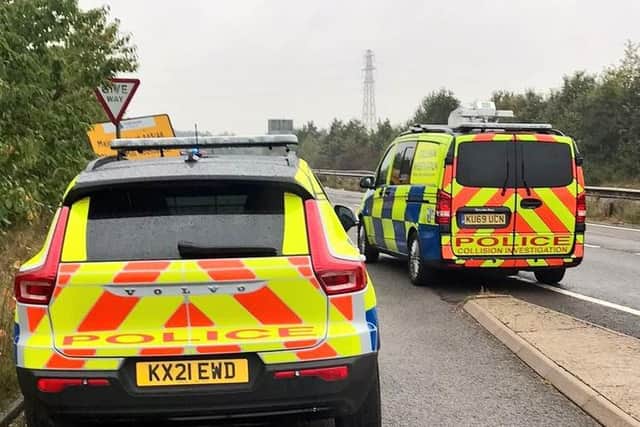 Crash investigation work continued into the afternoon on the A14