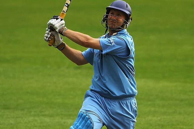 John Sadler hits out during his playing days at Derbyshire