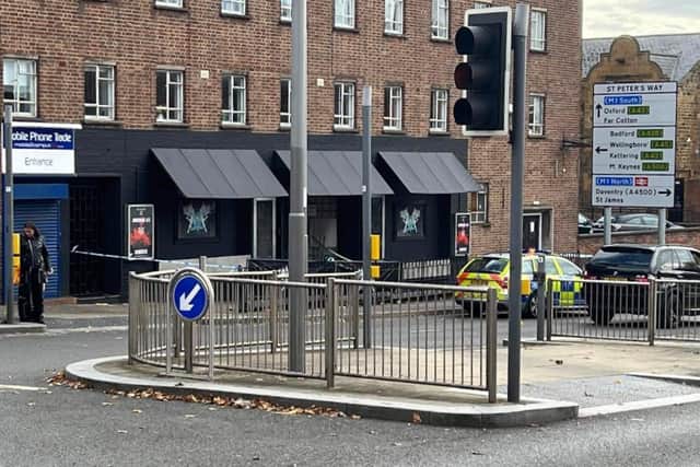 Police cordoned off an area outside Elysium nightclub following the double stabbing.