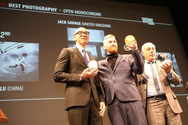 Jack Savage (centre) at the Siena Photo Awards in 2017