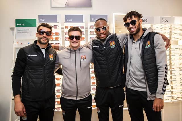 Coach Marc Richards (left), Aaron McGowan (middle left), Nicke Kambamba (middle right) and Kion Etete (right). Photo: Kirsty Edmonds.