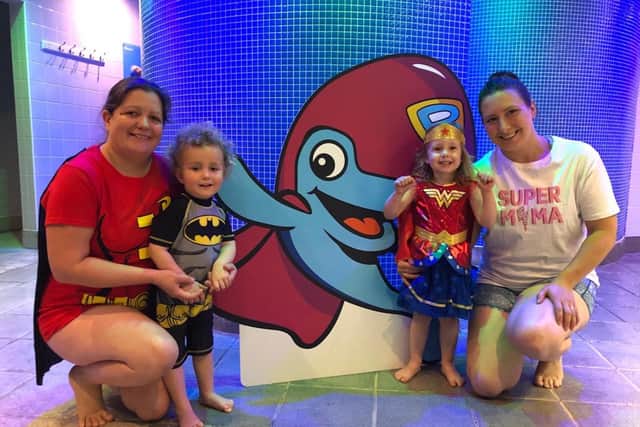 Youngsters dressed as their favourite superheroes for their swimming classes.