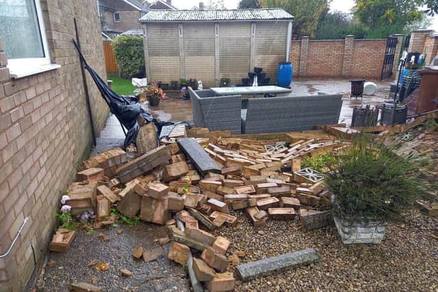 A collapsed wall in Corby. Photo: Dan Abbott
