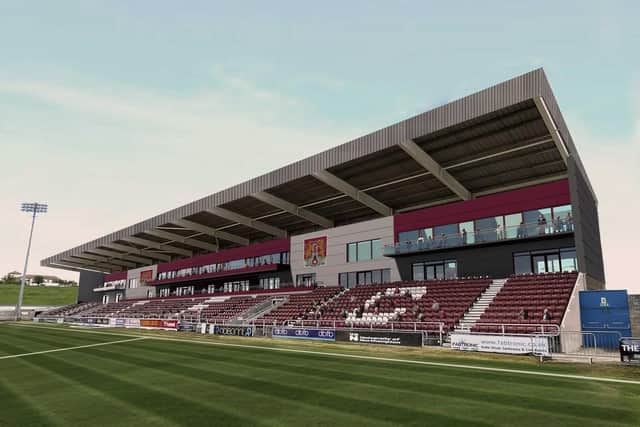 A CGI drawing of how the East Stand will look when finished.