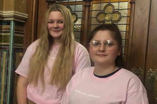 Lissy and Paige, who are helping to organise the Northampton Youth Summit at the Guildhall