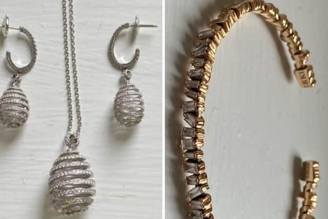 These ear-rings and bracelet were among the treasured gifts stolen in January 2019