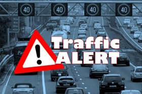 A broken down truck is causing some delays on the A14 on Monday morning
