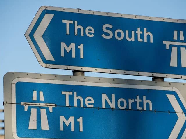 Traffic is crawling southbound on the M1 on Tuesday lunchtime