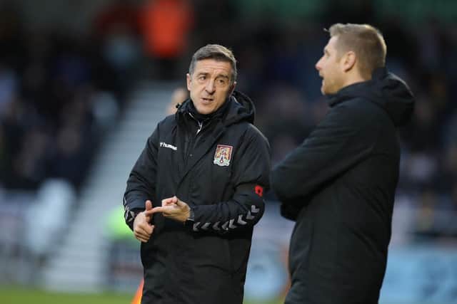 Jon Brady had more than a word or two with the fourth official.