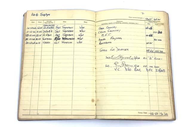 Guy Gibson signature in flying record.
