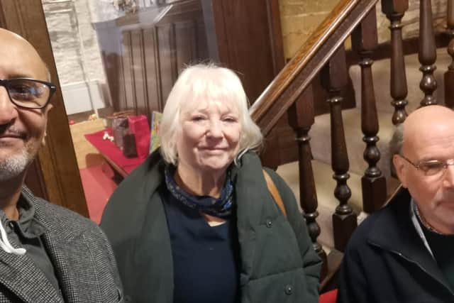 Councillor Stone (centre) was joined by other Labour councillors including Jamal Alawahabi.