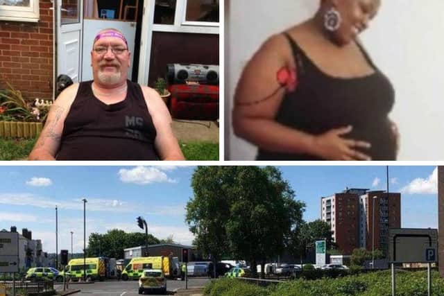Keith (top left) and Dulce (top right) both died on the same half-mile stretch of road in the town.