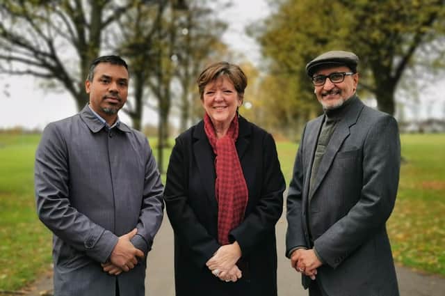 (L-R) Northampton town councillors Enam Haque, Jane Birch and Jamal Alwahabi