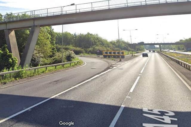 The A45 was shut for around two hours following last night's smash