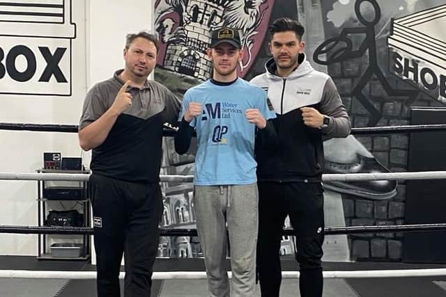 Eithan James (centre) with James Conway (left) and Alex Le Guevel