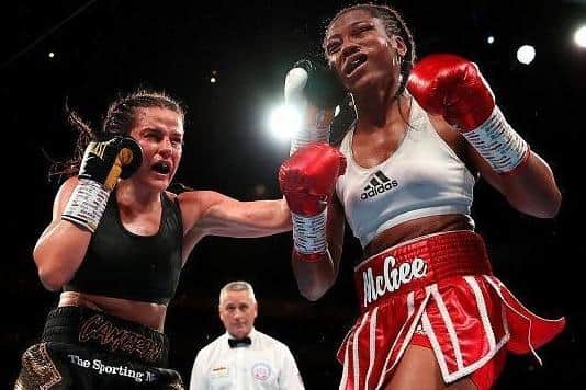 Cameron on her way to a stunning win over McGee in London last month