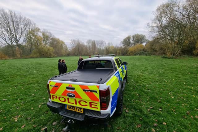 Police at the scene this morning.