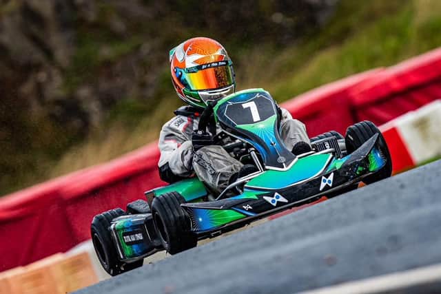 Joel Dixon-Coen leading the final race of the Summer Championship in Cumbria. Credit: Car Scene UK Media.