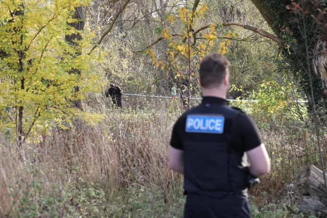 Police at the scene.