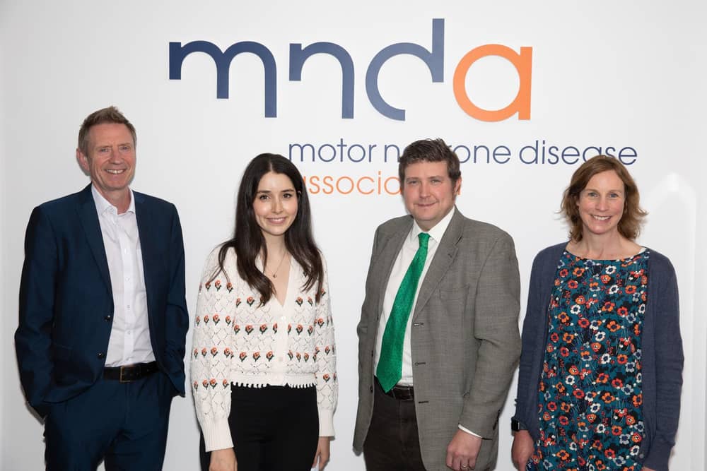 Funding joy – (from left) Chris James, Lana Gharfoor, Andrew Lewer and  Alison Railton