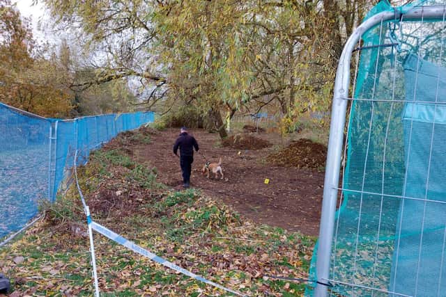 The area remains cordoned off