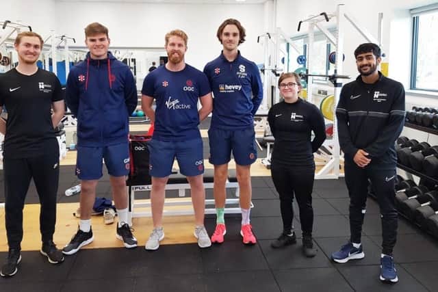 (Left to right): Liam Thomlinson, Gus Miller, Oisin Geary-Cuddy (NCCC assistant strength and conditioning coach), Freddie Heldreich, Wiktoria Kucharska and Aidan Bhambhani.