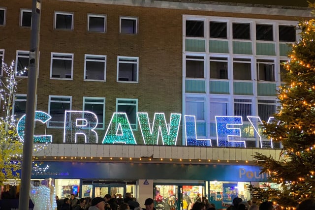 Crawley Christmas Lights switch on. Picture courtesy of Crawley Town Centre BID SUS-211122-121137004