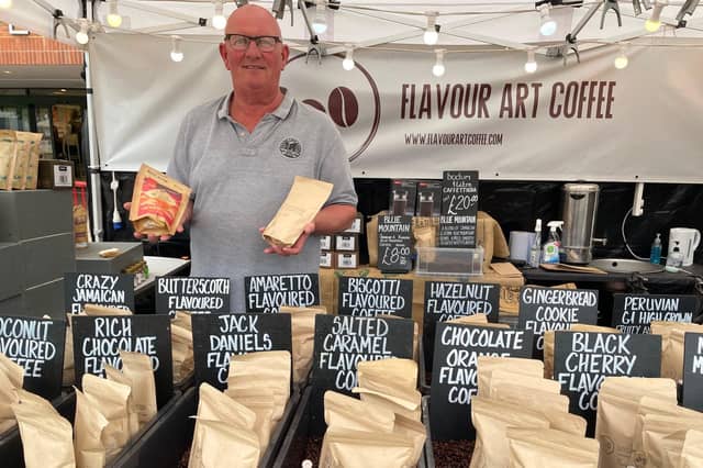 Flavour Art Coffee at the street market in Church Walk, Burgess Hill.