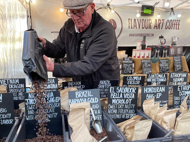 Flavour Art Coffee at the street market in Church Walk, Burgess Hill.