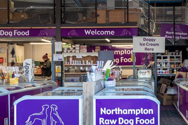 Even doggy ice-cream is offered, as well as collars, leads and other paraphernalia
