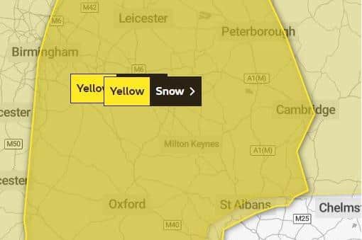 Met Office yellow alert covers most of central England
