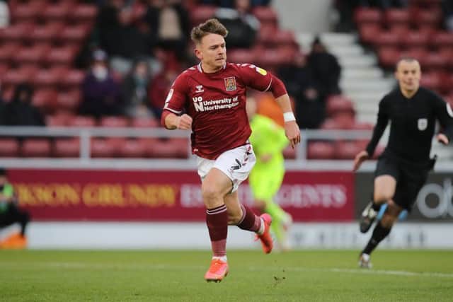 Sam Hoskins in action against Leyton Orient on Saturday (Picture: Pete Norton)