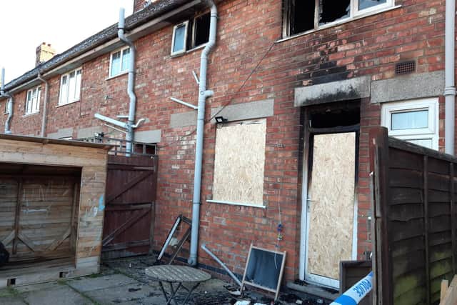 The house has been left in ruin by the fire