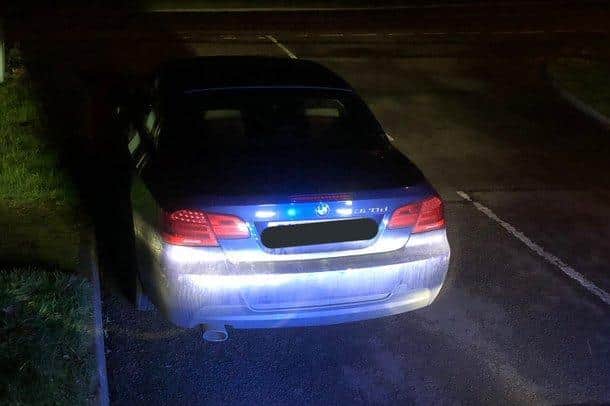 Police collared the uninsured BMW in Kettering at 1.30 on Friday morning