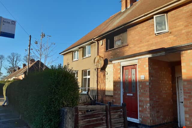The remains of the house in Birchfield Road