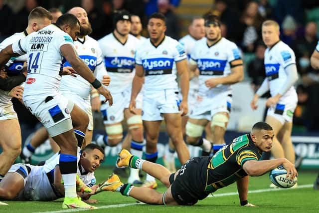 Juarno Augustus scored twice for Saints against Bath