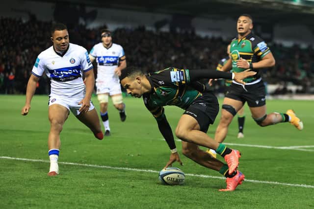 Courtnall Skosan scored twice for Saints against Bath
