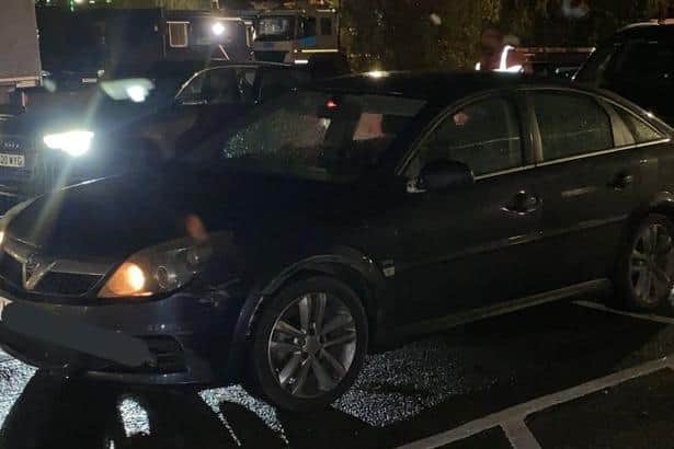Police stopped the uninsured Vectra heading south on the M1 near Northampton