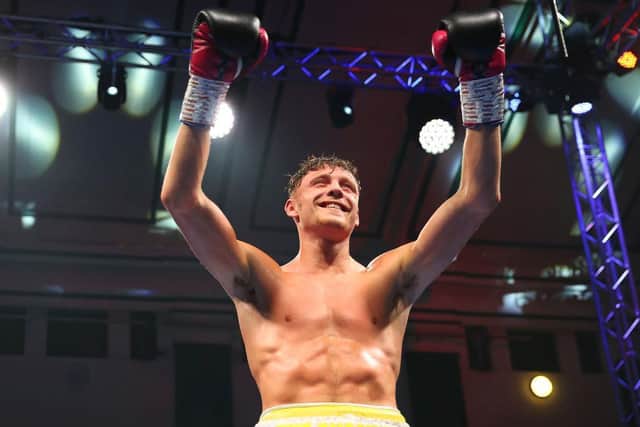 Carl Fail is all smiles after his win over Jose Manuel Lopez Clavero at York Hall on Friday night